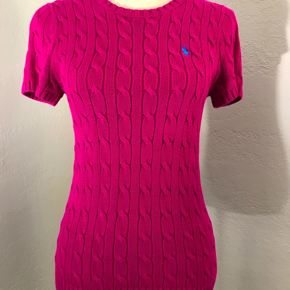 Ralph Lauren cable knit, short sleeve sweater